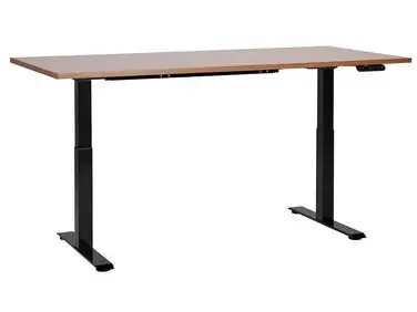 Electric Adjustable Standing Desk DESTINES Brown/ Black 160 cm 72 cm - Home Office