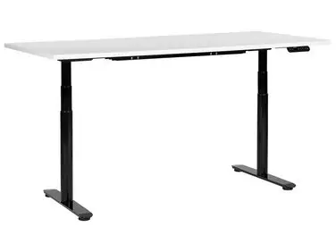 Electric Adjustable Standing Desk DESTINAS White/ Black 180 cm 80 cm - Home Office