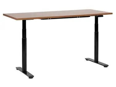 Electric Adjustable Standing Desk DESTINAS Brown/ Black 160 cm 72 cm - Home Office