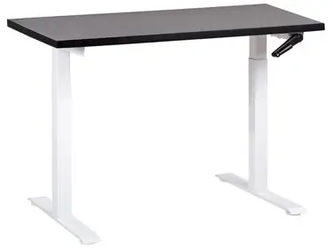 Escritorio de altura regulable manual DESTINES Negro/Blanco 120 cm 72 cm - Oficina