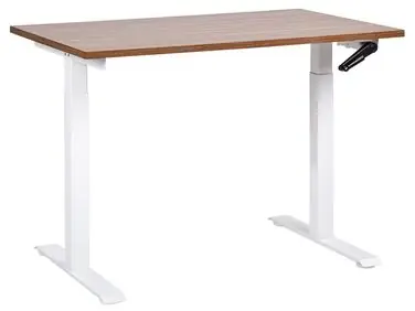 Escritorio de altura regulable manual DESTINES Marrón/Blanco 120 cm 72 cm - Oficina