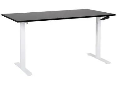 Escritorio de altura regulable manual DESTINES Negro/Blanco 160 cm 72 cm - Oficina