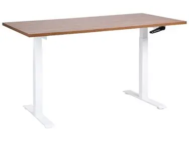 Escritorio de altura regulable manual DESTINES Marrón/Blanco 160 cm 72 cm - Oficina