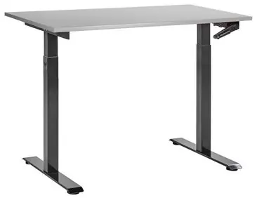 Manual Adjustable Standing Desk DESTINES Grey/ Black 120 cm 72 cm - Home Office