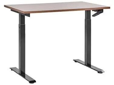 Escritorio de altura regulable manual DESTINES Marrón/Negro 120 cm 72 cm - Oficina