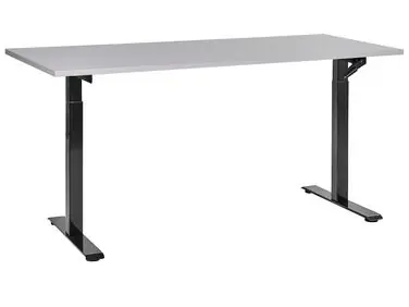 Escritorio de altura regulable manual DESTINES Gris/Negro 160 cm 72 cm - Oficina