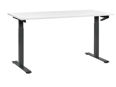 Escritorio de altura regulable manual DESTINES Blanco/Negro 160 cm 72 cm - Oficina