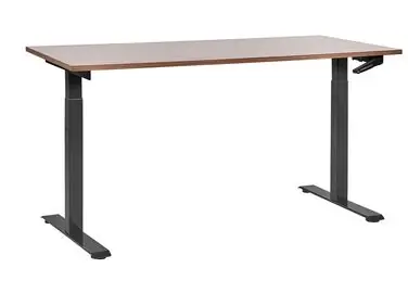 Escritorio de altura regulable manual DESTINES Marrón/Negro 160 cm 72 cm - Oficina