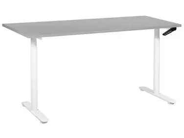 Escritorio de altura regulable manual DESTINAS Gris/Blanco 160 cm 72 cm - Oficina