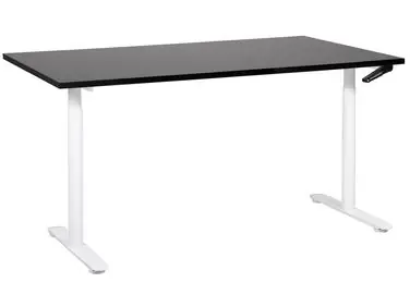 Escritorio de altura regulable manual DESTINAS Negro/Blanco 160 cm 72 cm - Oficina