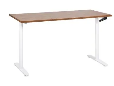 Manual Adjustable Standing Desk DESTINAS Brown/ White 160 cm 72 cm - Home Office