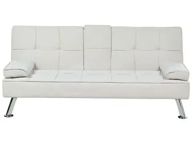 Sofa Bed 3 Seater ROXEN Fabric Light Beige - Living Room