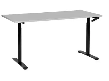 Escritorio de altura regulable manual DESTINAS Gris/Negro 160 cm 72 cm - Oficina