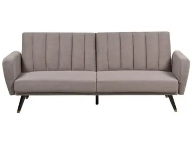 Sofa Bed 3 Seater VIMMERBY Fabric Light Brown - Living Room