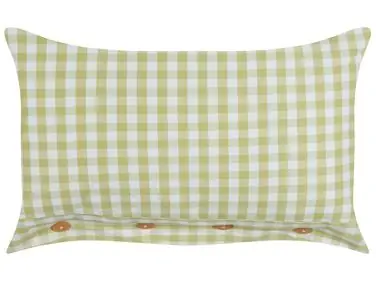 Throw Cushion TALYA 40 x 60 cm Olive Green Checked - Home Accessories