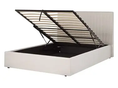 Ottoman Bed VION Fabric Light Beige 140 x 200 cm (EU Double) - Bedroom