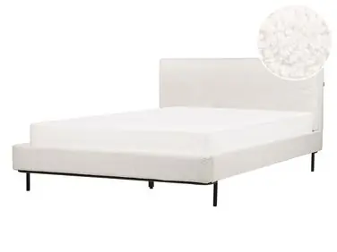 Bed Boucle CORIO 140 x 200 cm (EU Double) Off-White