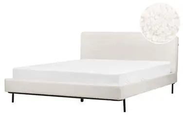 Bed Boucle CORIO 160 x 200 cm (EU King Size) Off-White