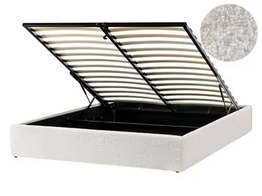 Ottoman Bed without Headboard DINAN Boucle Off-White 140 x 200 cm (EU Double)