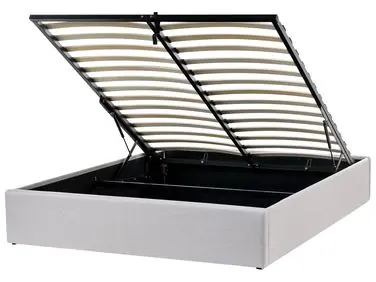 Ottoman Bed without Headboard DINAN Fabric Light Grey 140 x 200 cm (EU Double) - Bedroom