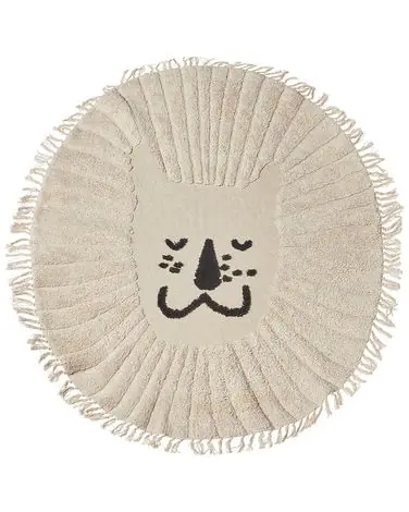 Alfombra infantil BADHANI Beige ø 140 cm Algodón - Accesorios decorativos