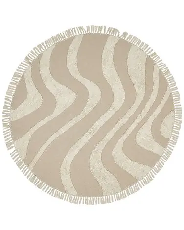 Alfombra ARTMAK Beige ø 140 cm Algodón - Accesorios decorativos