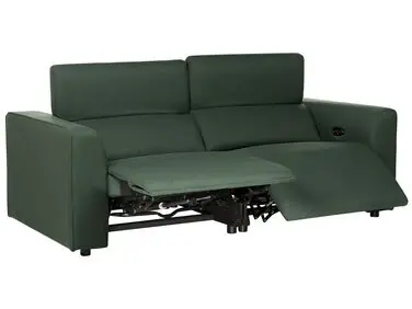 Sofá reclinable eléctrico 2 plazas ULVEN Tela Verde oscuro con puerto USB - Sala de estar