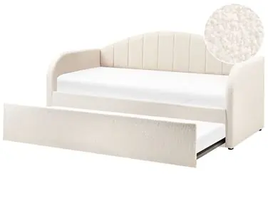 Trundle Bed Boucle EYBURIE 90 x 200 cm (EU Single) Light Beige - Bedroom