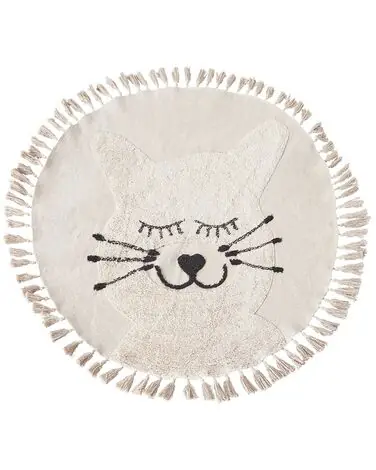 Alfombra infantil ETSERI Beige ø 120 cm Algodón - Accesorios decorativos