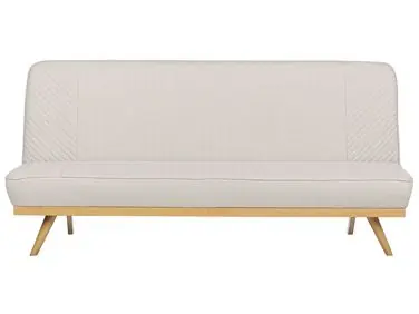 Sofa Bed 2 Seater KALFAFEL Fabric Beige - Living Room