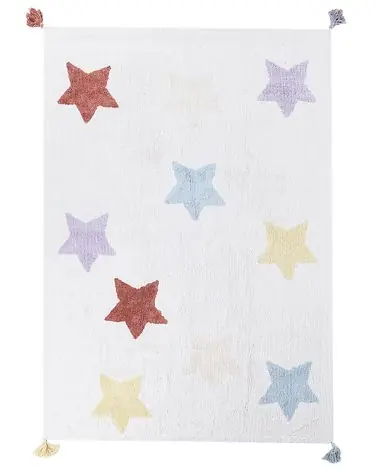 Alfombra infantil MEREVI Multicolor 140 x 200 cm Algodón - Accesorios decorativos