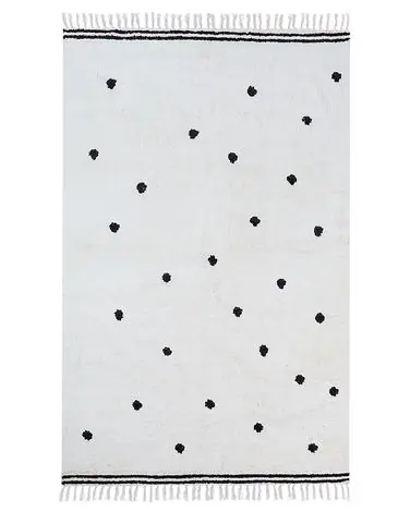Alfombra infantil LAZA Blanco crema 140 x 200 cm Algodón - Accesorios decorativos