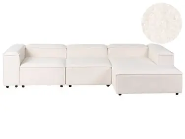 Sofá modular esquinero 4 plazas ARDAL Izquierda Blanco crema Bouclé - Sala de estar