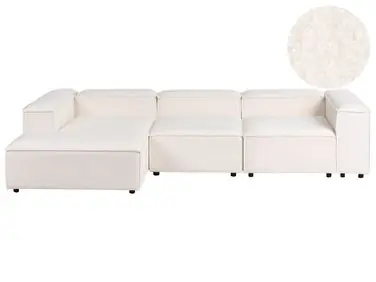 Sofá modular esquinero 4 plazas ARDAL Derecha Blanco crema Bouclé - Sala de estar