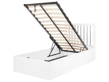 Ottoman Bed ROUVILLERS White 90 x 200 cm (EU Single) - Bedroom
