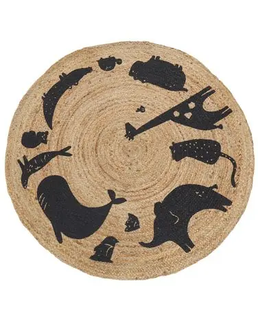 Alfombra infantil EARTH Beige ø 120 cm Yute - Accesorios decorativos