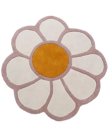Alfombra infantil THUMBELINA Blanco crema ø 120 cm Lana - Accesorios decorativos