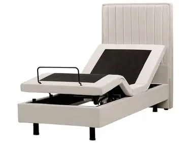 Adjustable Bed Fabric CASTELLAN 80 x 200 cm (EU Small Single) Light Beige - Bedroom