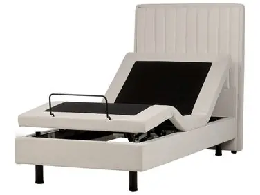 Adjustable Bed Fabric CASTELLAN 90 x 200 cm (EU Single) Light Beige - Bedroom