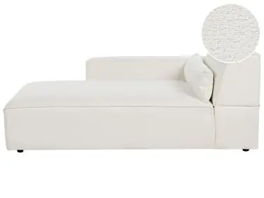 Chaise longue derecho HELLNAR Bouclé Blanco crema - Sala de estar
