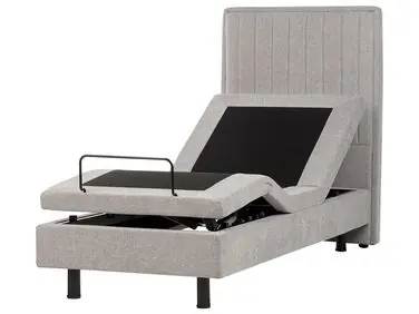 Adjustable Bed Fabric CASTELLAN 80 x 200 cm (EU Small Single) Light Grey - Bedroom