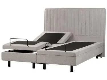 Adjustable Bed Fabric CASTELLAN 160 x 200 cm (EU King Size) Light Grey - Bedroom