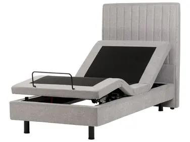 Adjustable Bed Fabric CASTELLAN 90 x 200 cm (EU Single) Light Grey - Bedroom