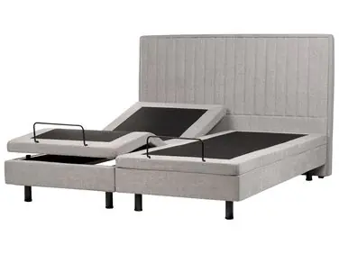 Adjustable Bed Fabric CASTELLAN 180 x 200 cm (EU Super King) Light Grey - Bedroom