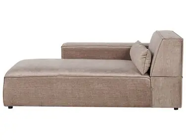 Chaise longue derecho HELLNAR Tela Marrón claro - Sala de estar
