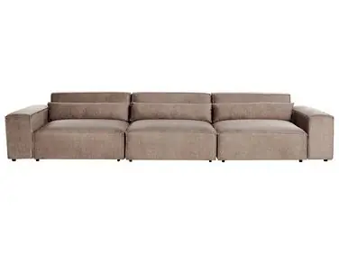 Sofá modular 3 plazas HELLNAR Marrón claro Tela - Sala de estar