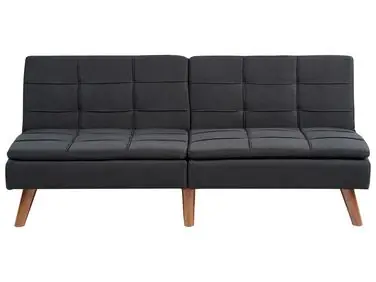 Sofa Bed 3 Seater RONNE Fabric Black - Living Room