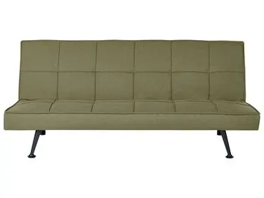 Sofa Bed 3 Seater HASLE Fabric Olive Green - Living Room