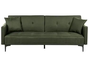 Sofa Bed 3 Seater LUCAN Fabric Dark Green - Living Room