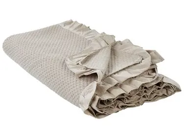 Bedspread HATTON Cotton 220 x 240 cm Taupe - Home Accessories